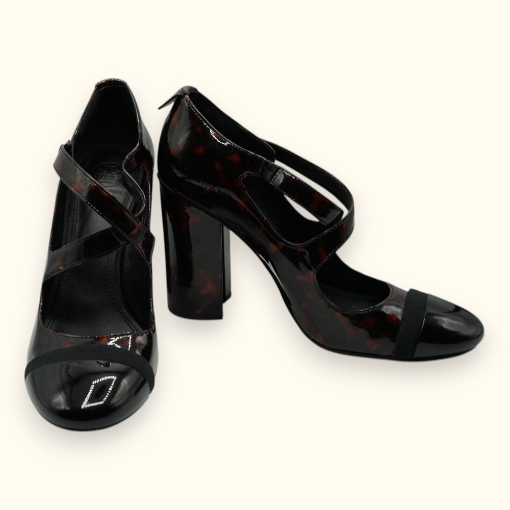 Tory Burch Amble Tortoise Criss Cross Pump Women's Size 9M ~ High Heel‎ 4" 2244G